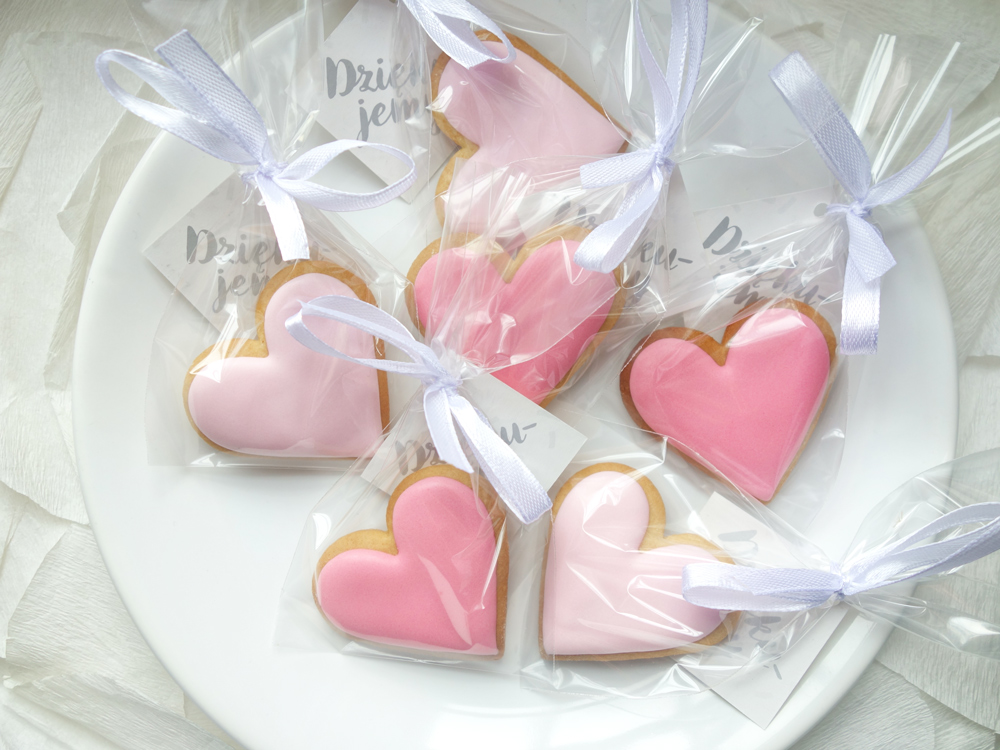 Serduszka Pudrowe Różowe - pakowane pojedynczo